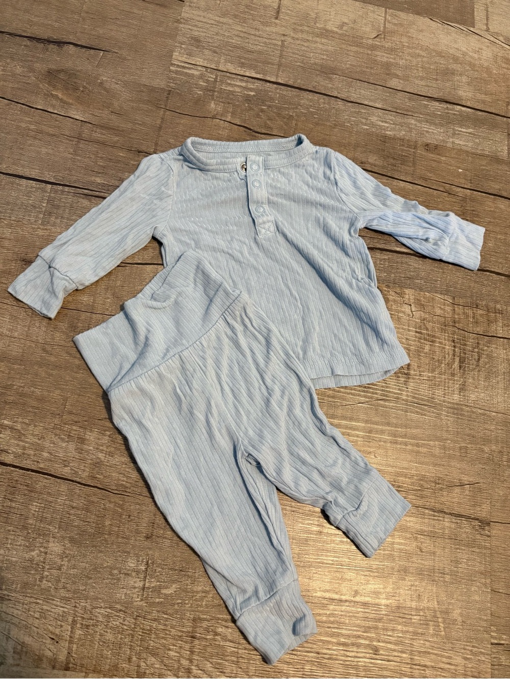 Infant Light Blue bamboo Pajama Set - Long Sleeve Top & Pants